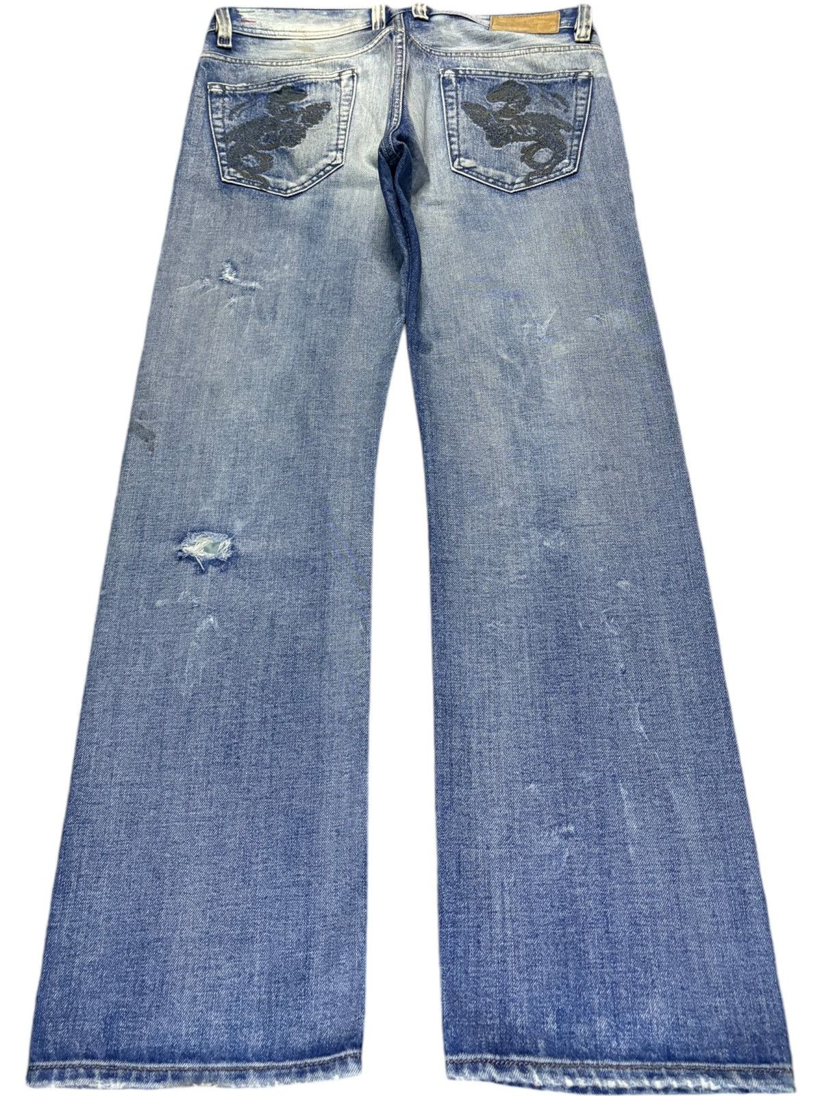 Diesel × Diesel Black Gold Vintage Diesel Viker Faded Wash Embroidered Baggy Jeans Size US 34 / EU 50 - 2 Thumbnail