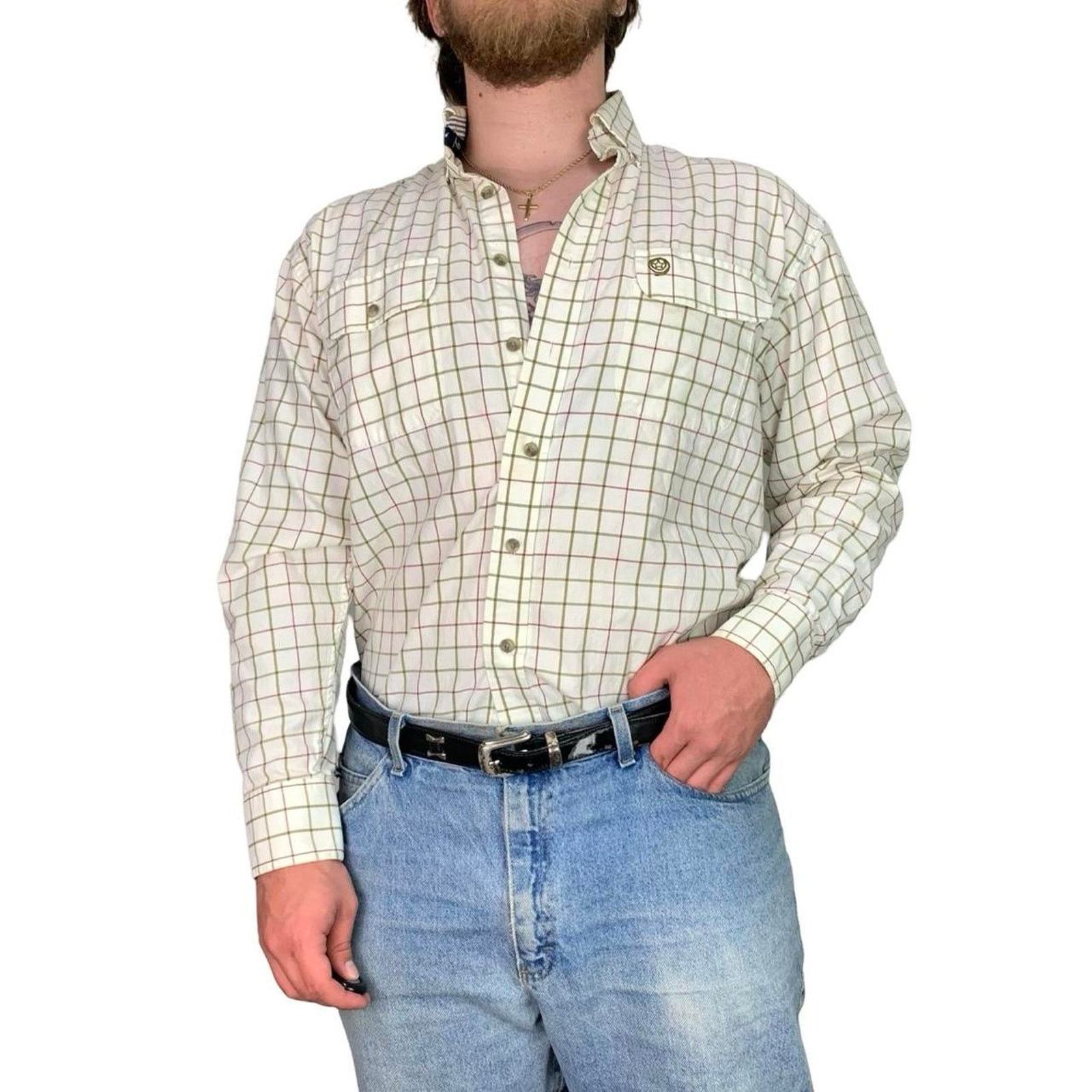 Vintage × Wrangler Vintage Wrangler George Strait Striped Button Up Shirt Size US M / EU 48-50 / 2 - 3 Thumbnail