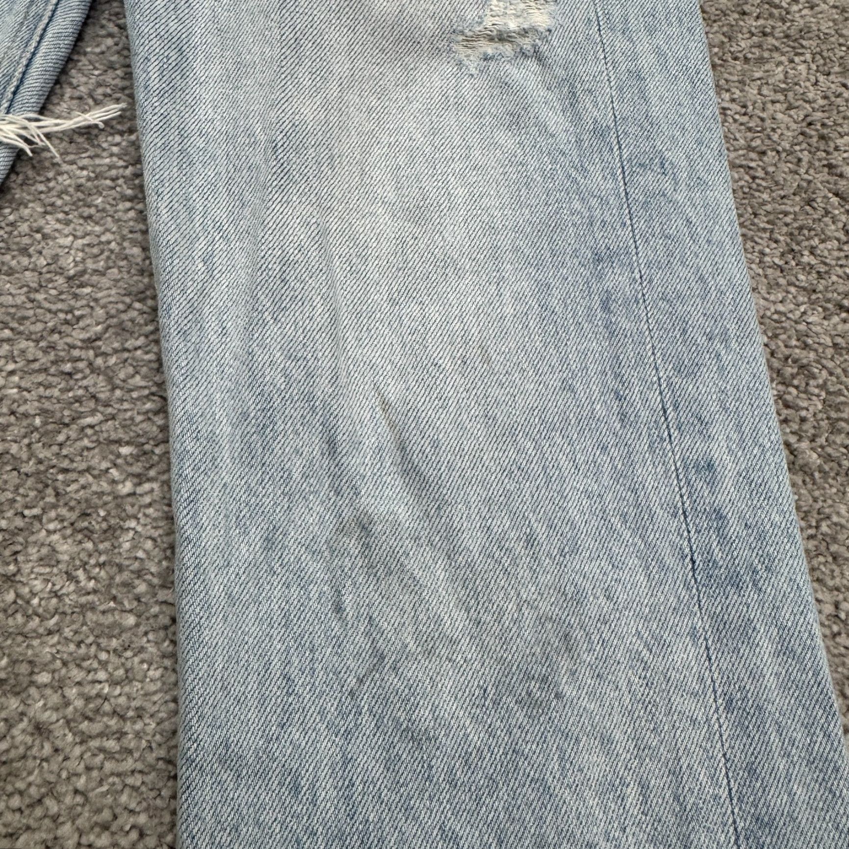 Agolde AGOLDE Jeans Womens 25 Light Wash Distressed Straight Crop High Rise Denim Pants Size 42" / US 20 - 5 Thumbnail