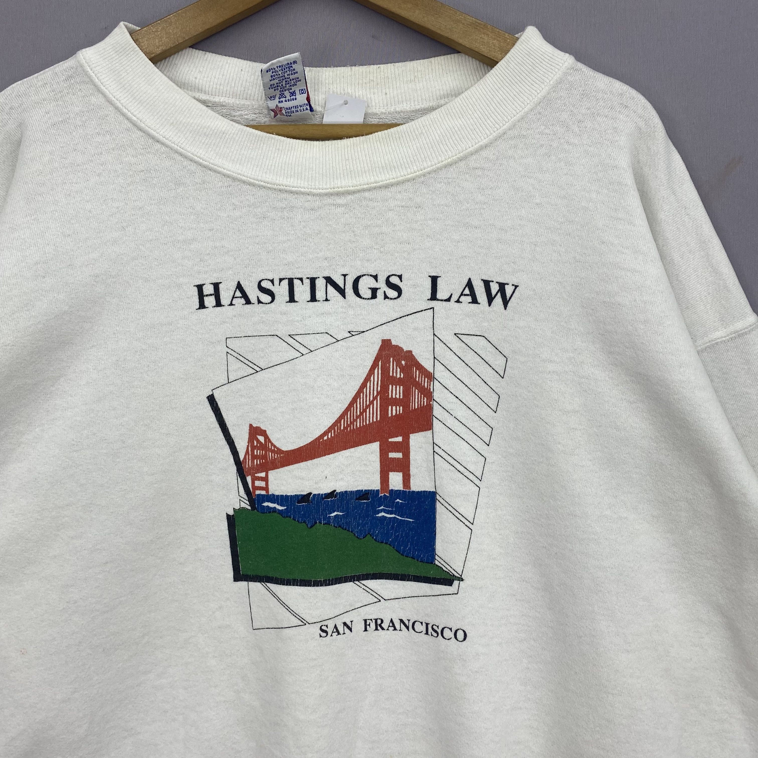 Vintage Vintage Hasting LAW Sweater 50/50 San Francisco Sweatshirt Size US XXL / EU 58 / 5 - 2 Thumbnail