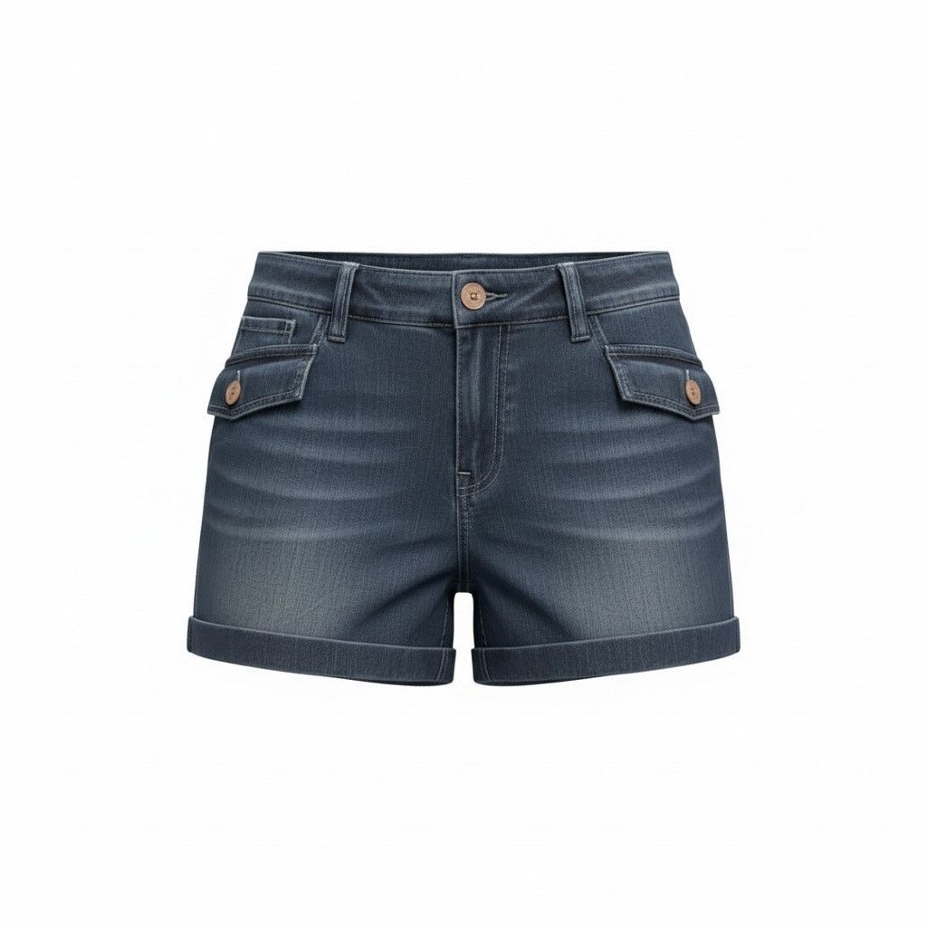 Merona Merona Women’s Denim Shorts Size 6 Blue Cuffed Hem Casual Size 28" / US 6 / IT 42 - 1 Thumbnail