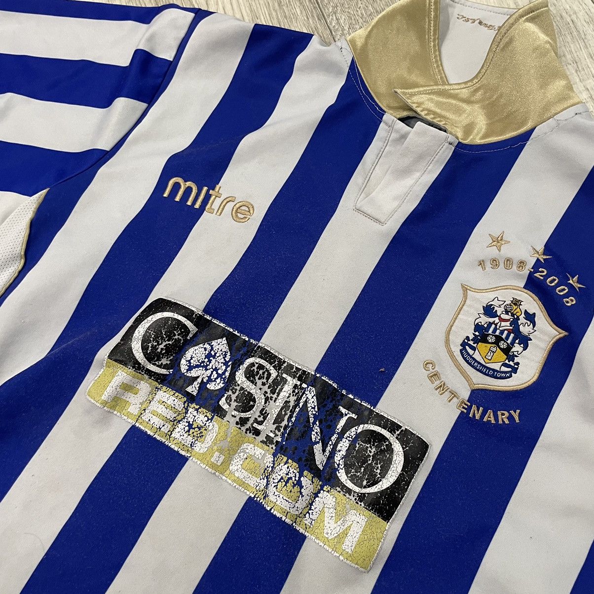 Vintage HUDDERSFIELD TOWN 90s mitre jersey casino red dual 100 years Size US L / EU 52-54 / 3 - 2 Thumbnail