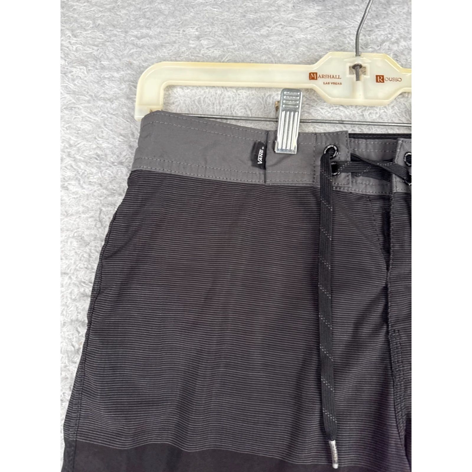 Vans VANS Board Shorts Mens 28 Black Gray Stripe Beach Surf 28x9 Polyester Pockets Modern Regular Mens Size US 28 / EU 44 - 4 Thumbnail