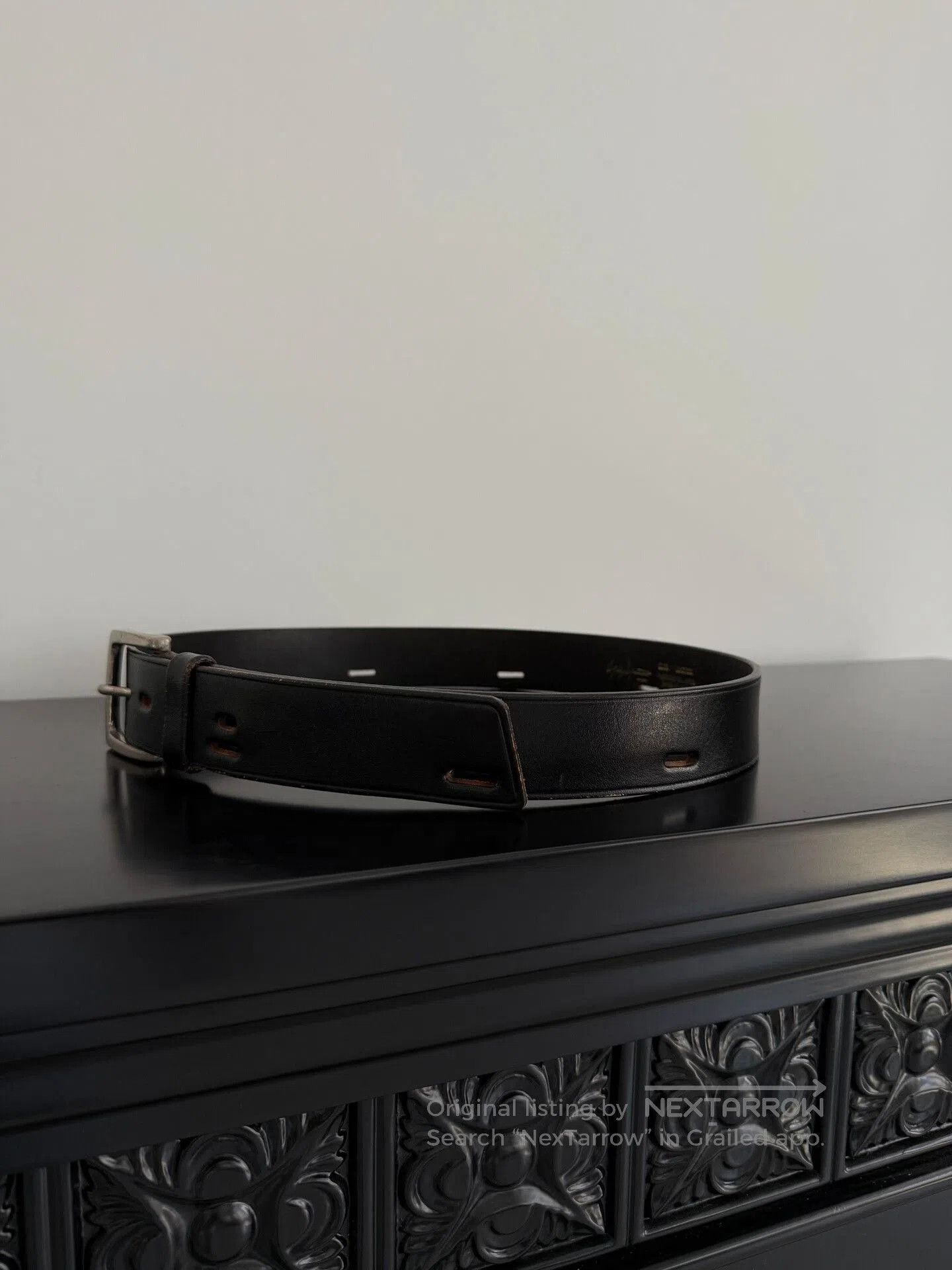 Yohji Yamamoto Yohji Yamamoto Pour Homme Black Leather Belt. Size ONE SIZE - 4 Thumbnail