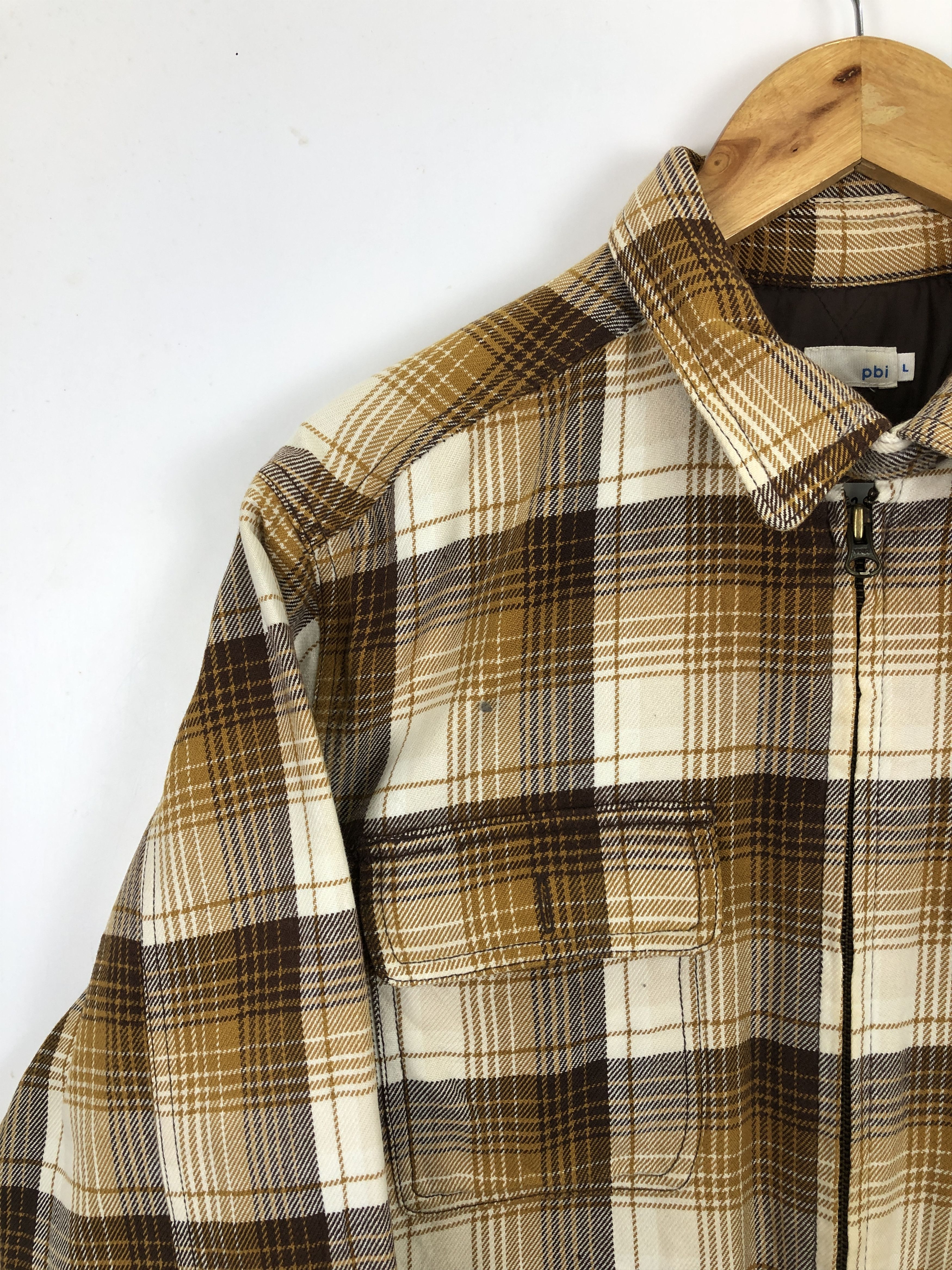 Japanese Brand × Vintage Vintage 80s Japanese Brand Shadow Plaid Flannel Jacket J1694 Size US L / EU 52-54 / 3 - 7 Thumbnail