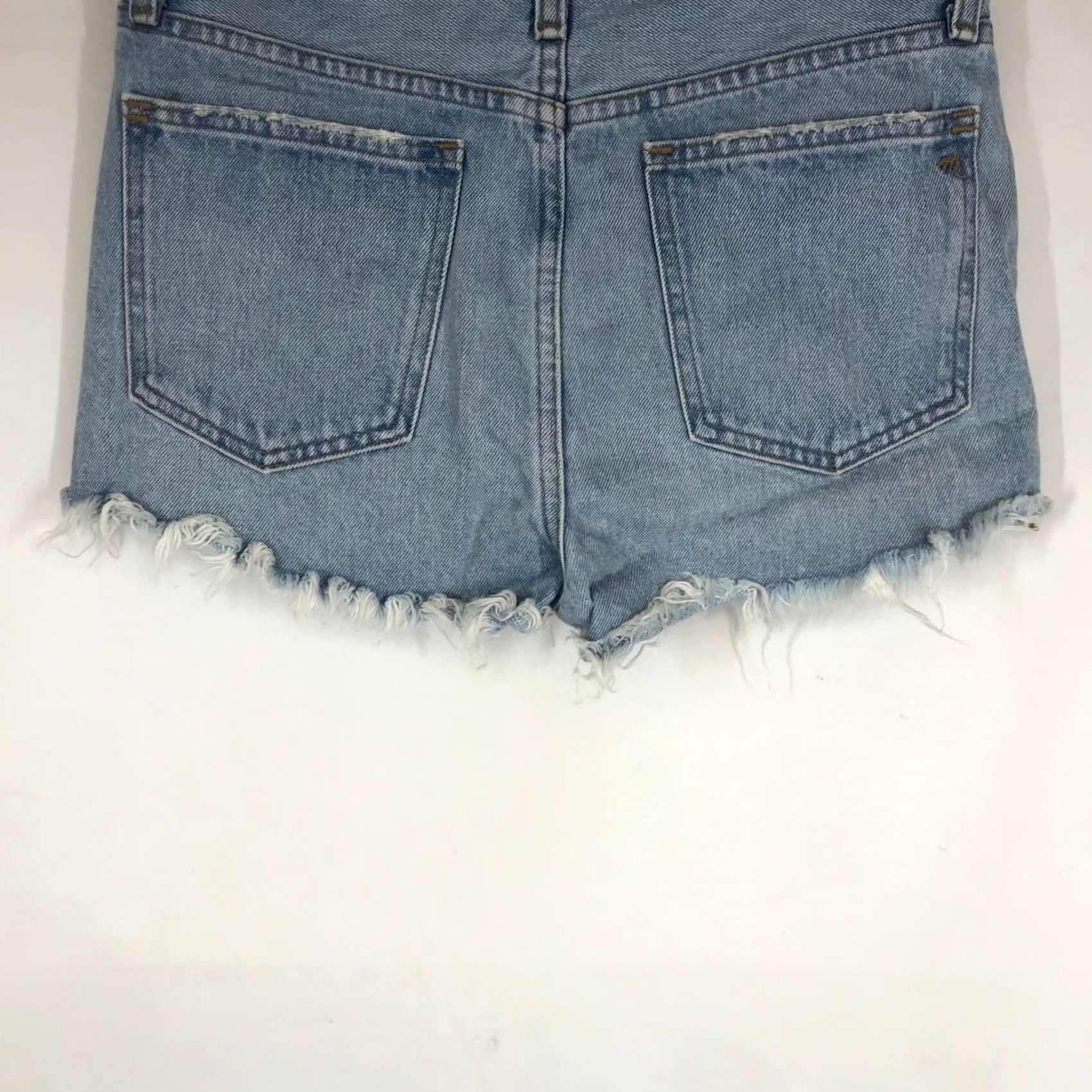 Madewell Madewell Relaxed Denim Shorts Light Wash High Rise Raw Hem 25 Size 42" / US 20 - 6 Thumbnail