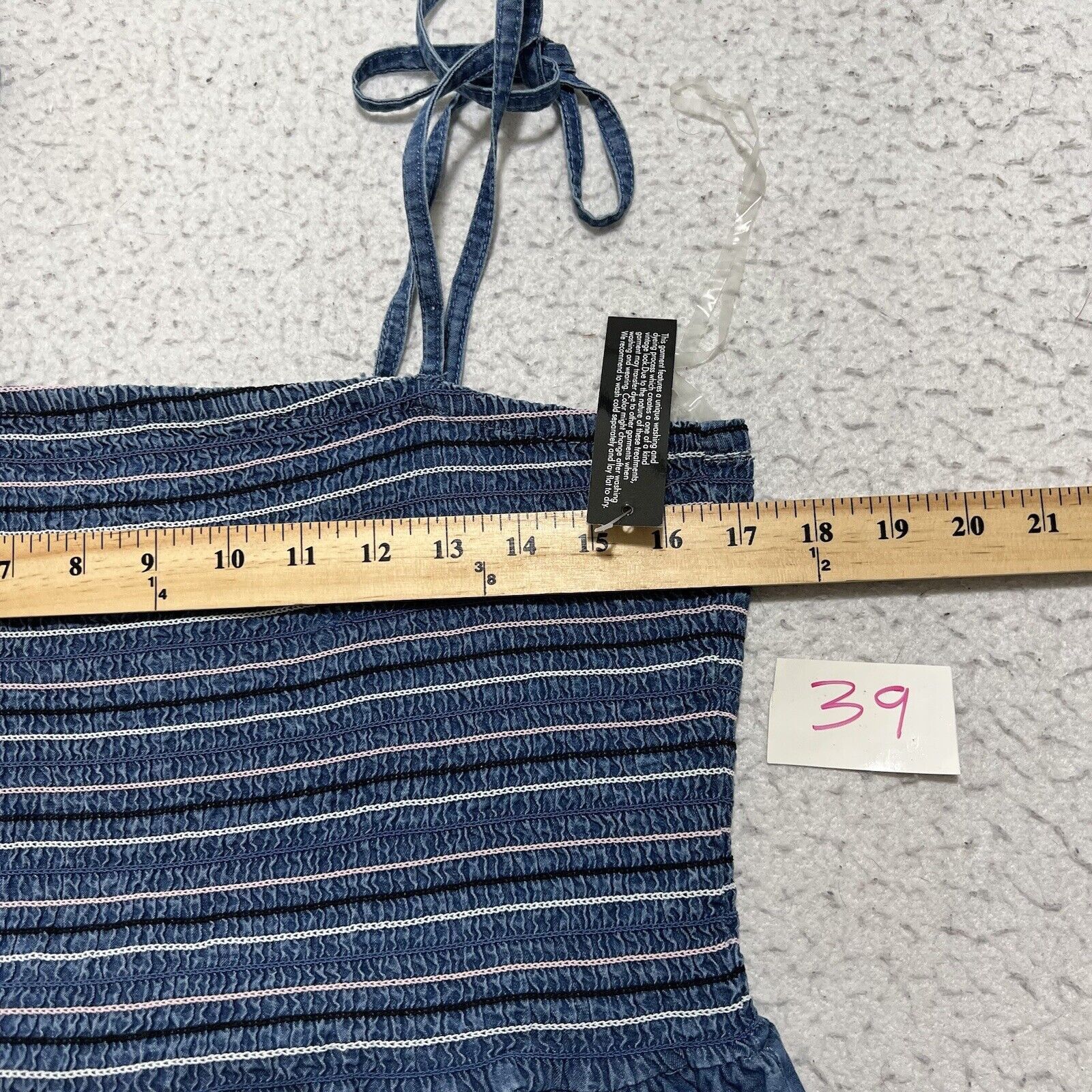 Other Derek Heart Denim Striped Crop Top Spaghetti Strap Size L / US 10 / IT 46 - 7 Thumbnail