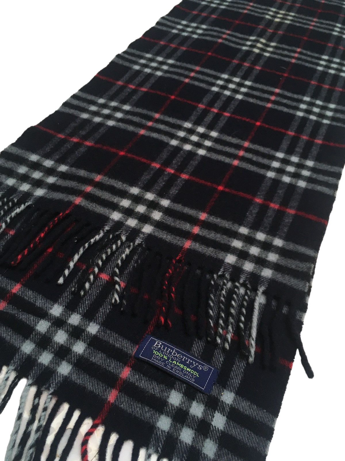 Burberry × Designer × Vintage Rare Design Vintage Brand Burberry's Lamb Wool Scarves 1990s Size ONE SIZE - 6 Thumbnail