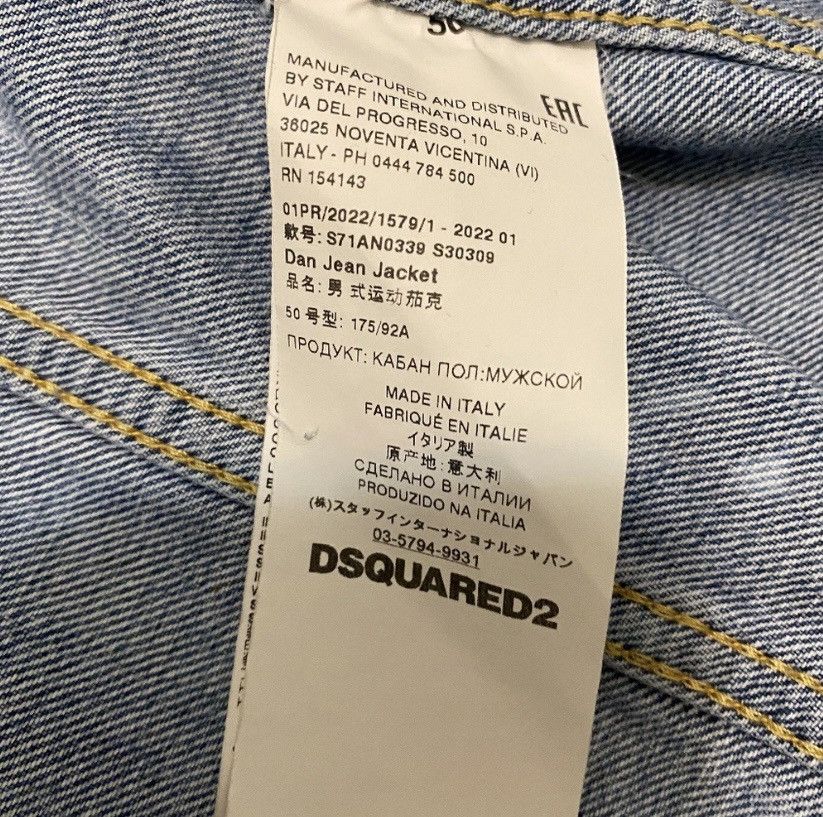 Dsquared2 Dsquared2 Dan Distressed White Paint Wash Jean Jacket Size US M / EU 48-50 / 2 - 9 Thumbnail