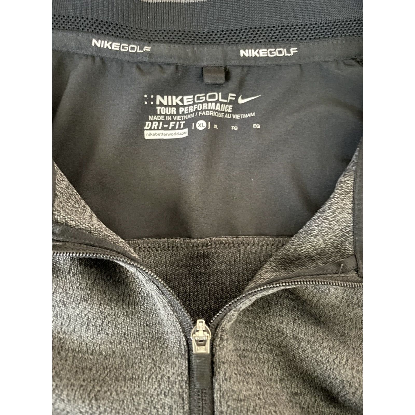 Nike NikeGolf Tour Performance Dri-Fit Black/Grey Half Zip Pullover Mens XL Size US XL / EU 56 / 4 - 5 Thumbnail
