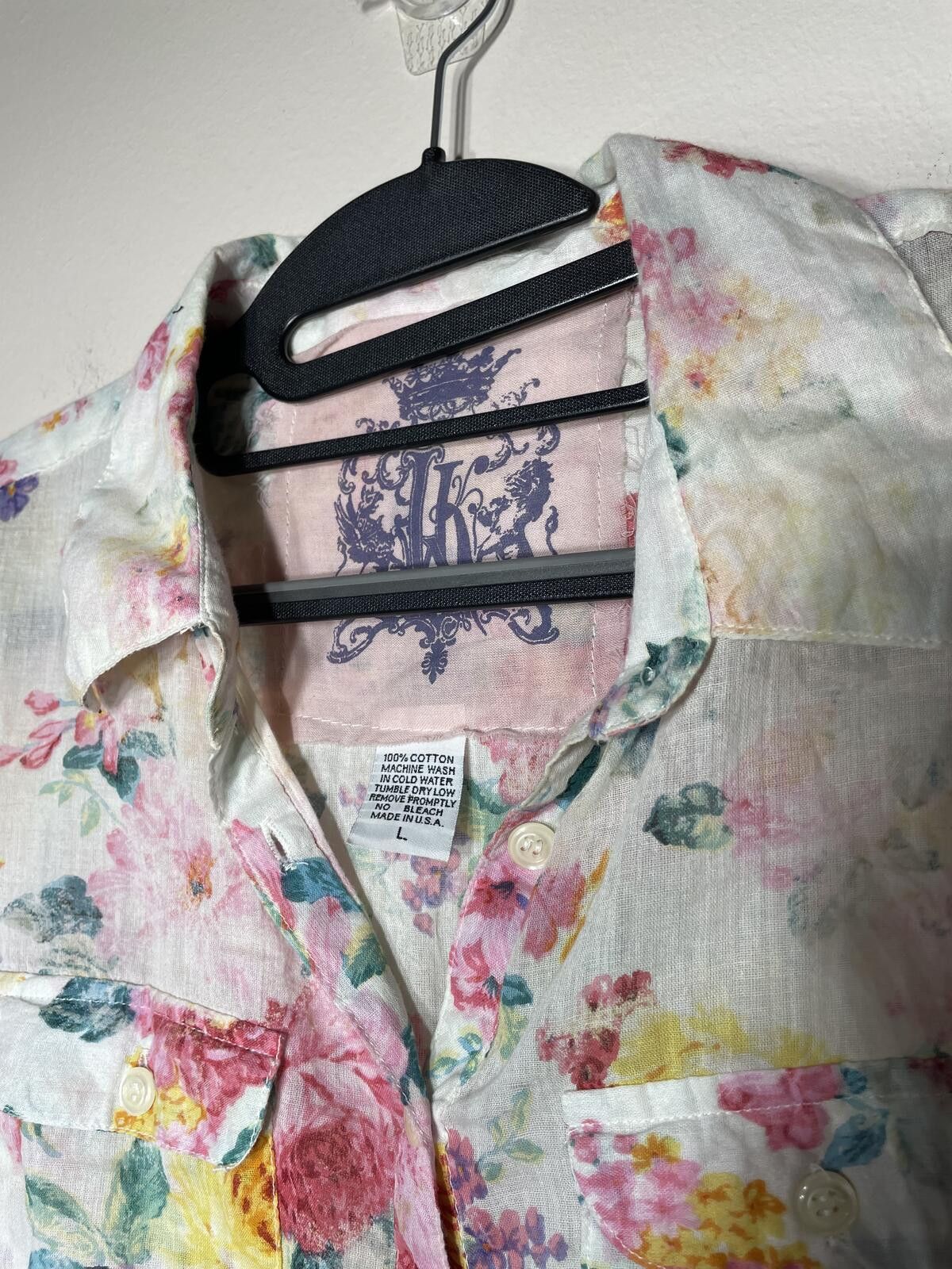 Other Vintage J.A.K. Floral Garden Blouse Fairy Grandmacore Sz L Size L / US 10 / IT 46 - 5 Thumbnail