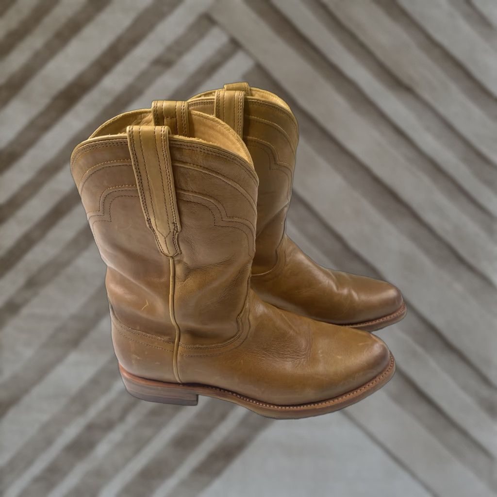 Tecovas Tecovas The Jake Boots Men Western Leather Rubber Outsole Cowboy Brown 8.5D Round Toe Pull On Leather Shaft Mid-Calf Tecovas The Jake Model Size US 9 / EU 42 - 1 Thumbnail
