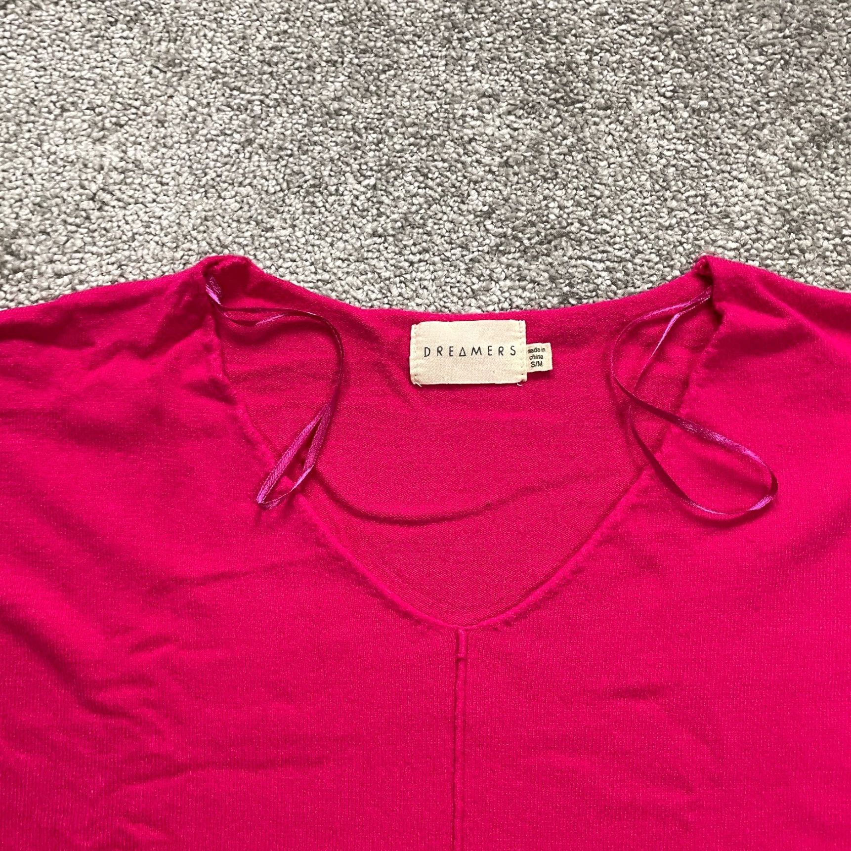 Pinko Dreamers Pullover Sweater Womens S/M Pink V-Neck Knit Long Sleeve Size S / US 4 / IT 40 - 2 Thumbnail