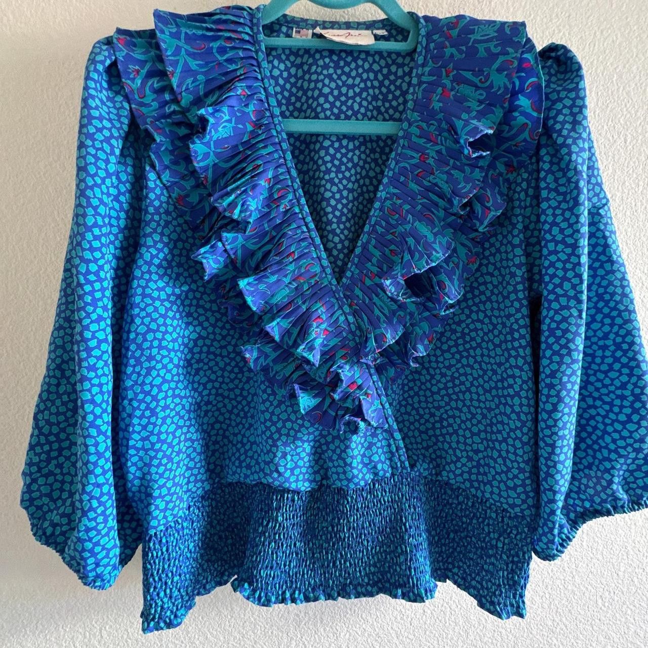 Other Susan Freis Vintage Made In USA Ruffle Blouse top Medium Size M / US 6-8 / IT 42-44 - 1 Thumbnail