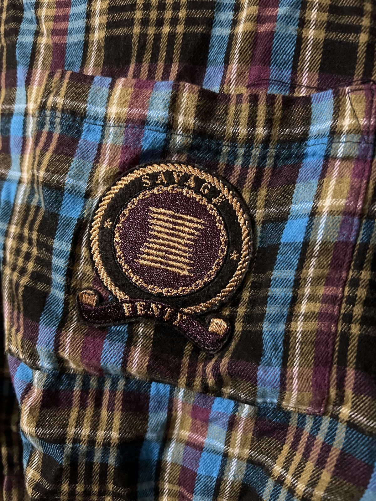 Other Savage X Fenty Cropped Plaid Button-Up Shirt Pocket Patch XL Size XL / US 12-14 / IT 48-50 - 3 Thumbnail