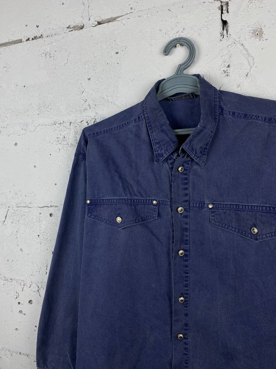 Versace × Vintage Vintage Versace Boxy fit denim pocket shirt Logo Jeans Size US L / EU 52-54 / 3 - 1 Thumbnail