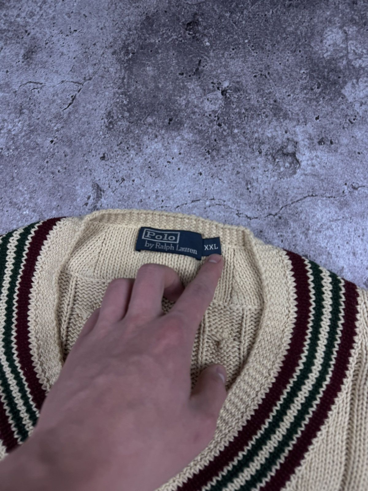 Polo Ralph Lauren Vintage Polo Ralph Lauren cable knit Cricket Sweater linen Size US XXL / EU 58 / 5 - 3 Thumbnail