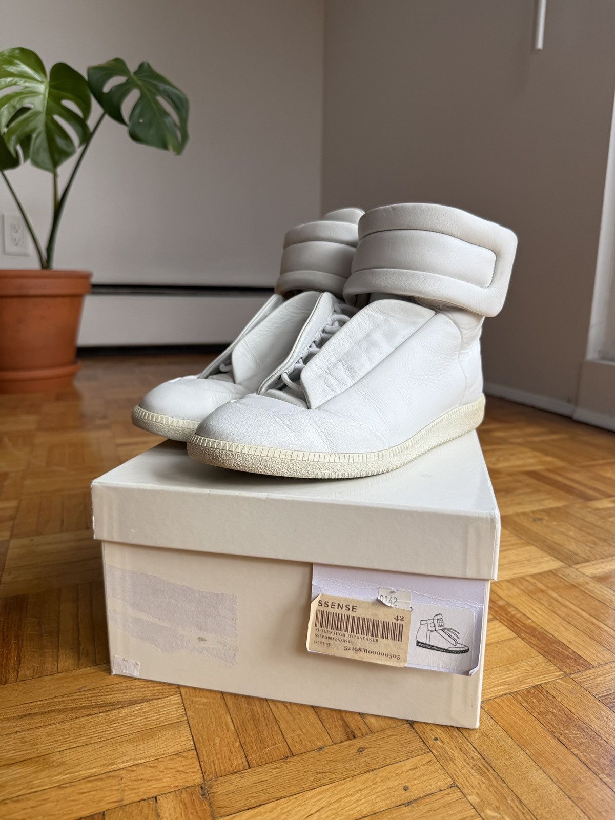 【関税＆送料込み】Maison Margiela Semitransparent High Nec Maison Margiela Transparent Vinyl Future High-Top Sneakers
