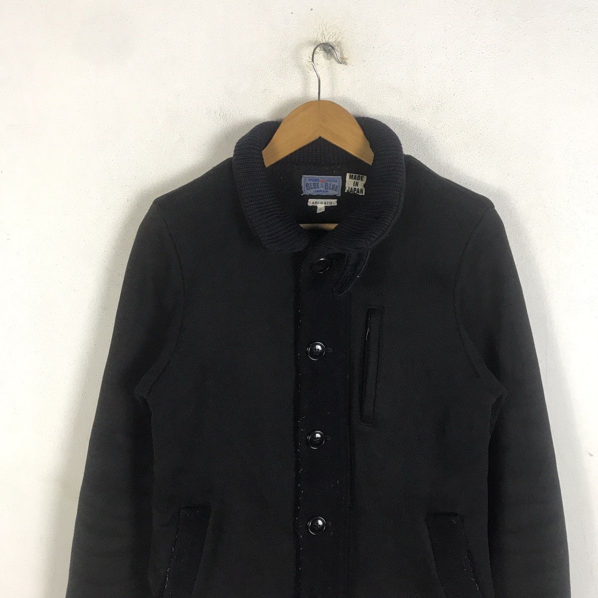 Blue Blue Japan Blue Blue Japan Natural Indigo Wool Knit Collar Work Jacket Size US M / EU 48-50 / 2 - 4 Thumbnail