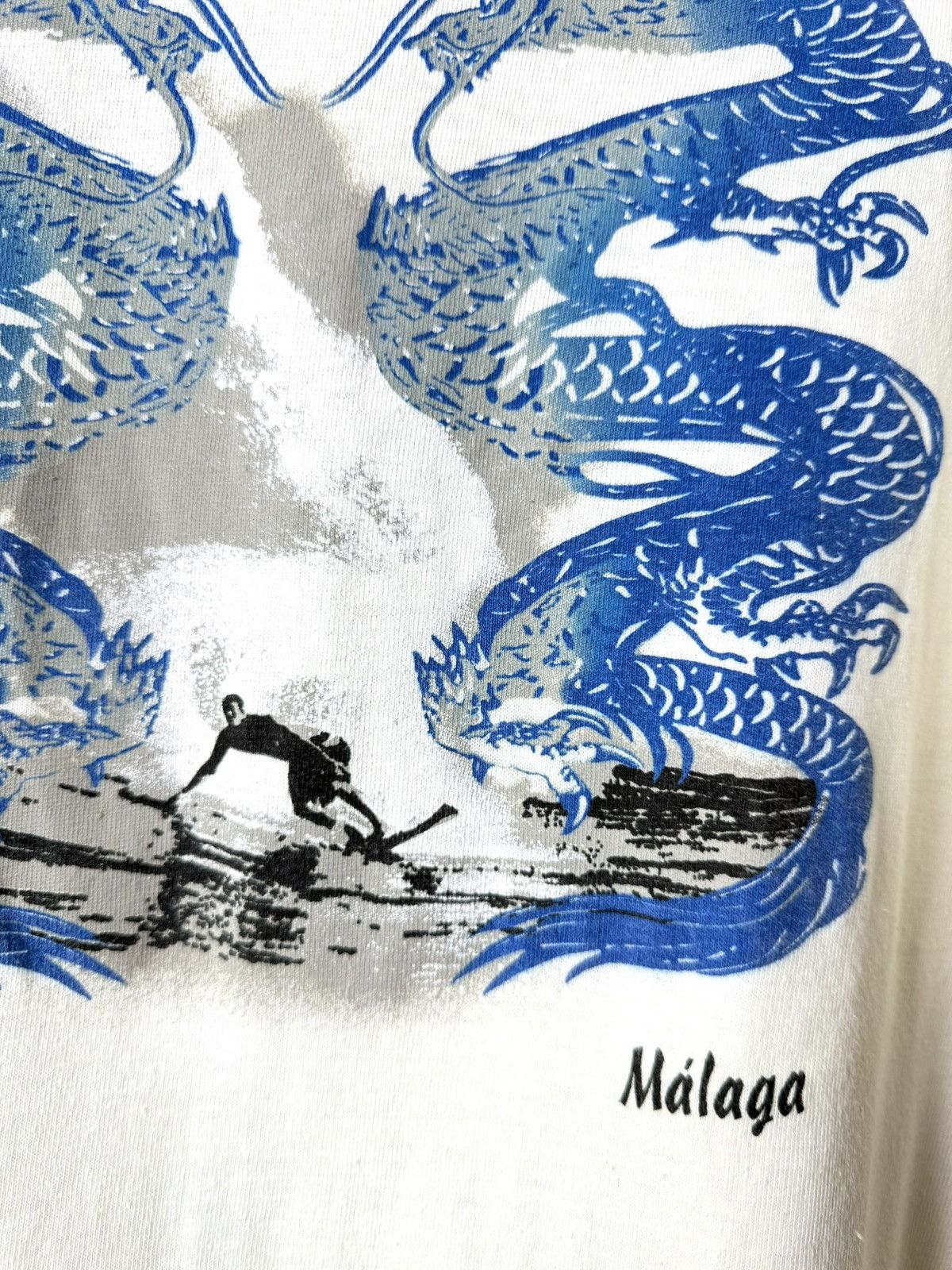 Vintage 80-90’s Vintage Japanese Dragons Wave Surf T Shirt Size US XXL / EU 58 / 5 - 4 Thumbnail