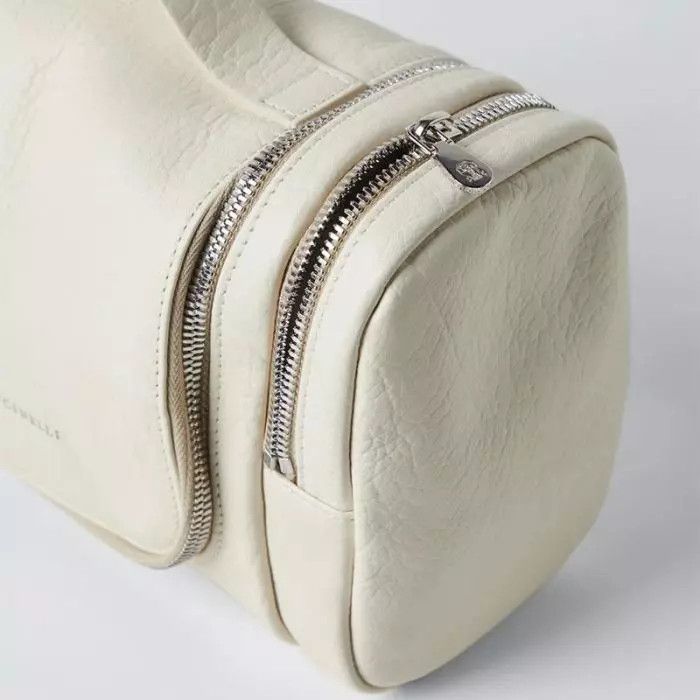 Brunello Cucinelli o1la1rc1a0425 Size: OS/Leather Beauty Case in White Size ONE SIZE - 3 Thumbnail