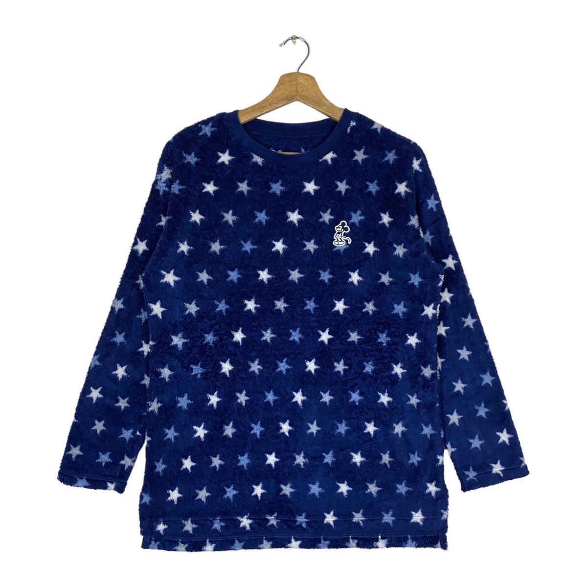 image of Uniqlo X Disney Mini Mickey Mouse Logo Pullover Jumper in Navy, Men's (Size Medium)