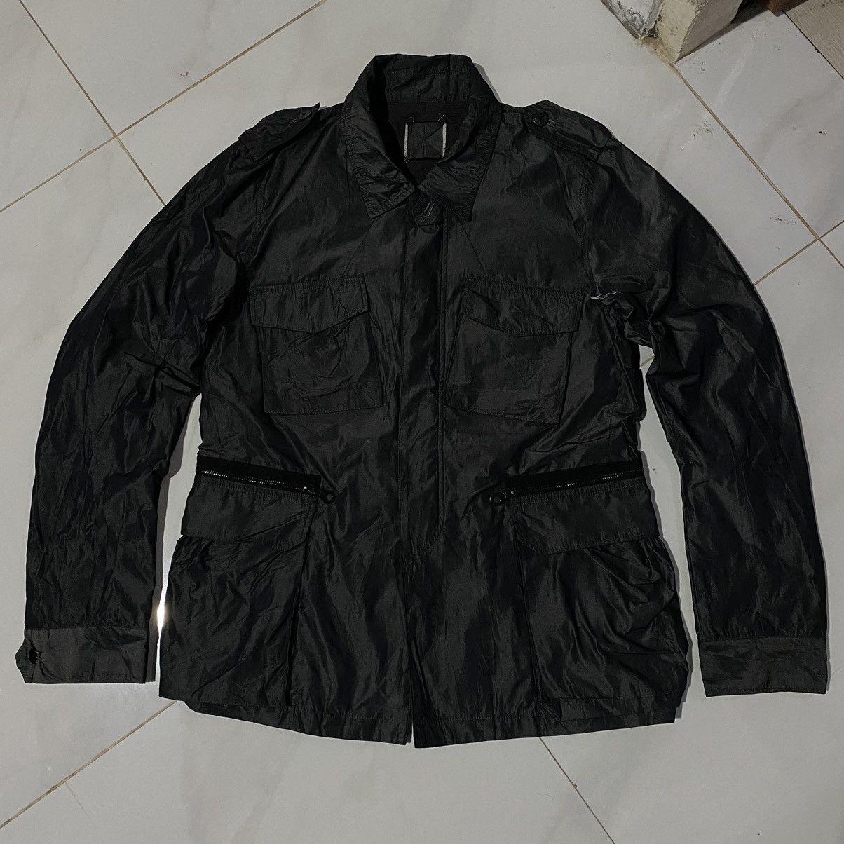 image of Sembl Japan Sembl Slant Pocket Field Light Jacket (Riri Zipper) in Black, Men's (Size XL)