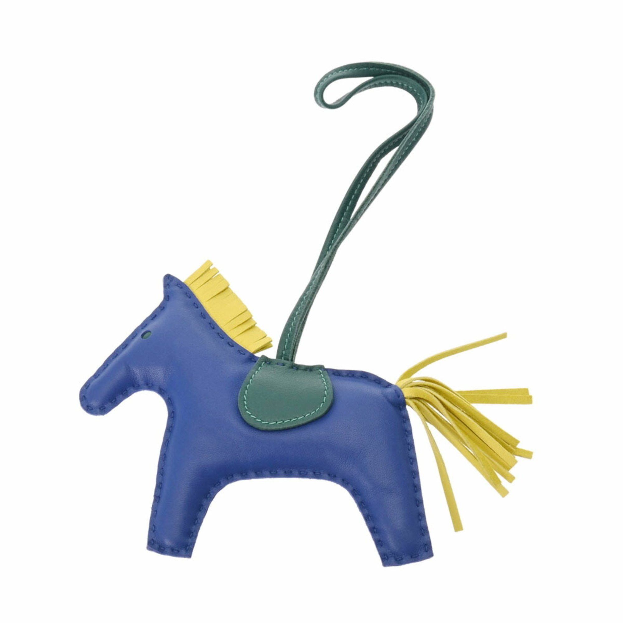 image of Hermes Rodeo Mm Charm Blue Electric/malachite/lime - A Stamp (Around 2017) Unisex Anjou Milo Keycha