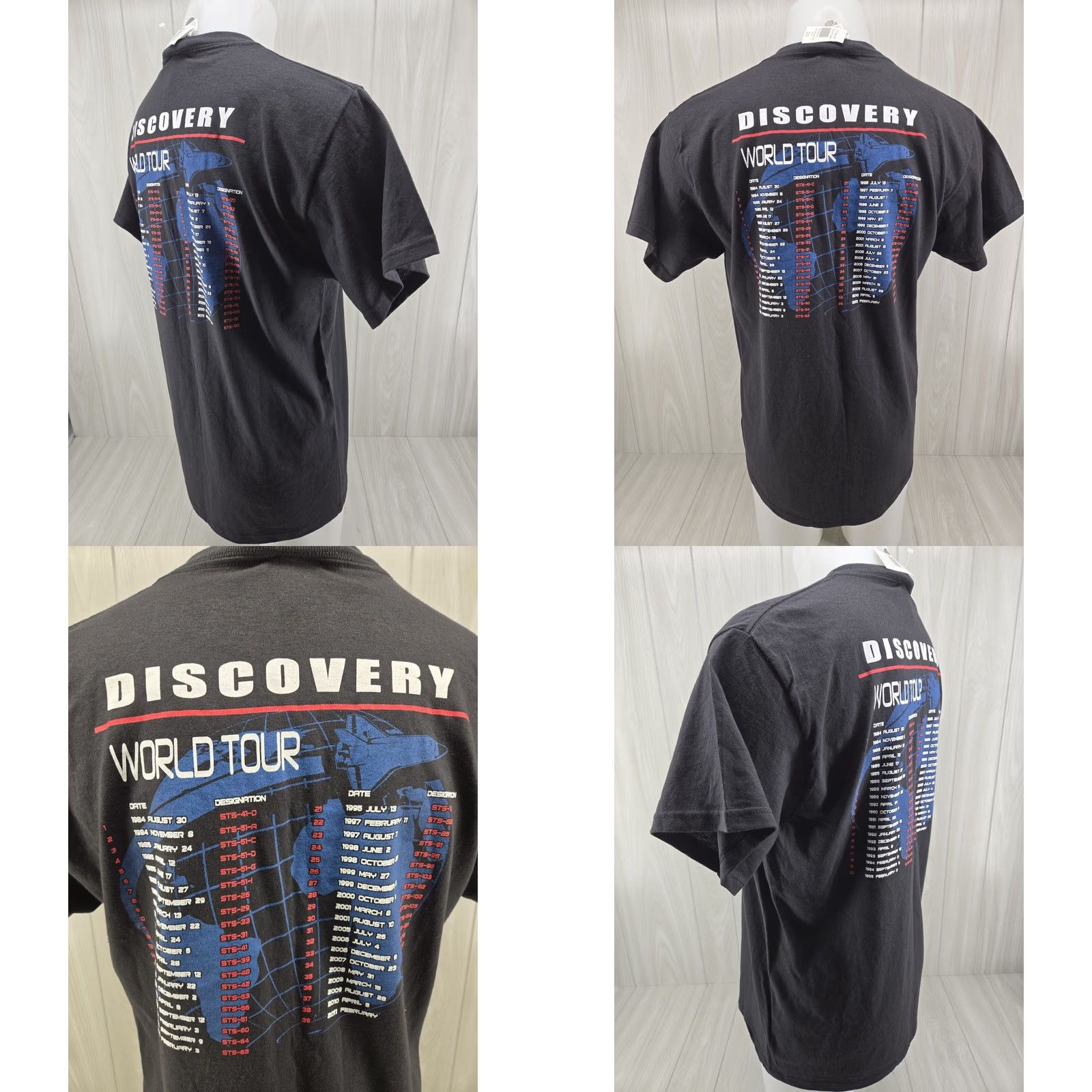 Delta NASA Shirt Discovery World Tour Huntsville Space Center Shuttle Large NWT Delta Shirt Mens Space T-Shirt Vintage Black Crew Neck Short Sleeve NWT L Size US L / EU 52-54 / 3 - 8 Thumbnail