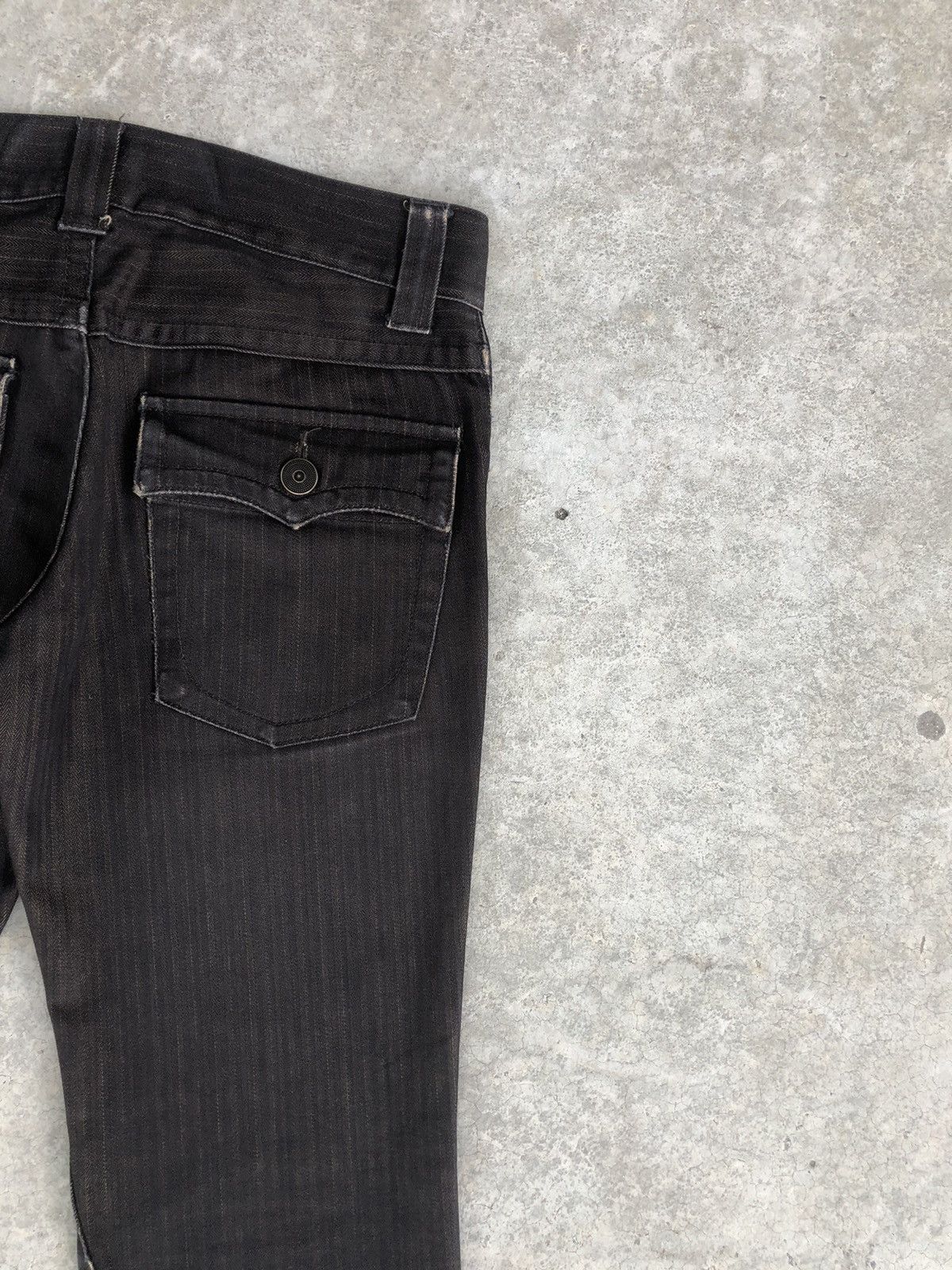 Melrose Japanese Melrose Flared Jeans Hickory Stripe Distressed Size US 31 - 10 Thumbnail