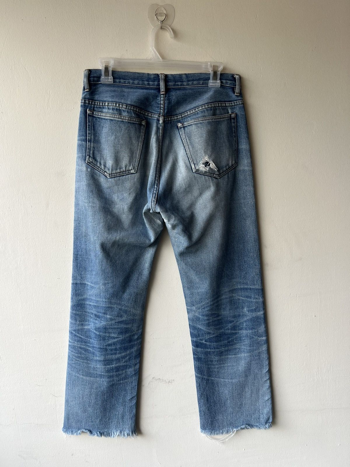 A.P.C. Vintage A.P.C. Distressed Rip Off Leg Denim Selvedge Jeans Size US 30 / EU 46 - 3 Thumbnail