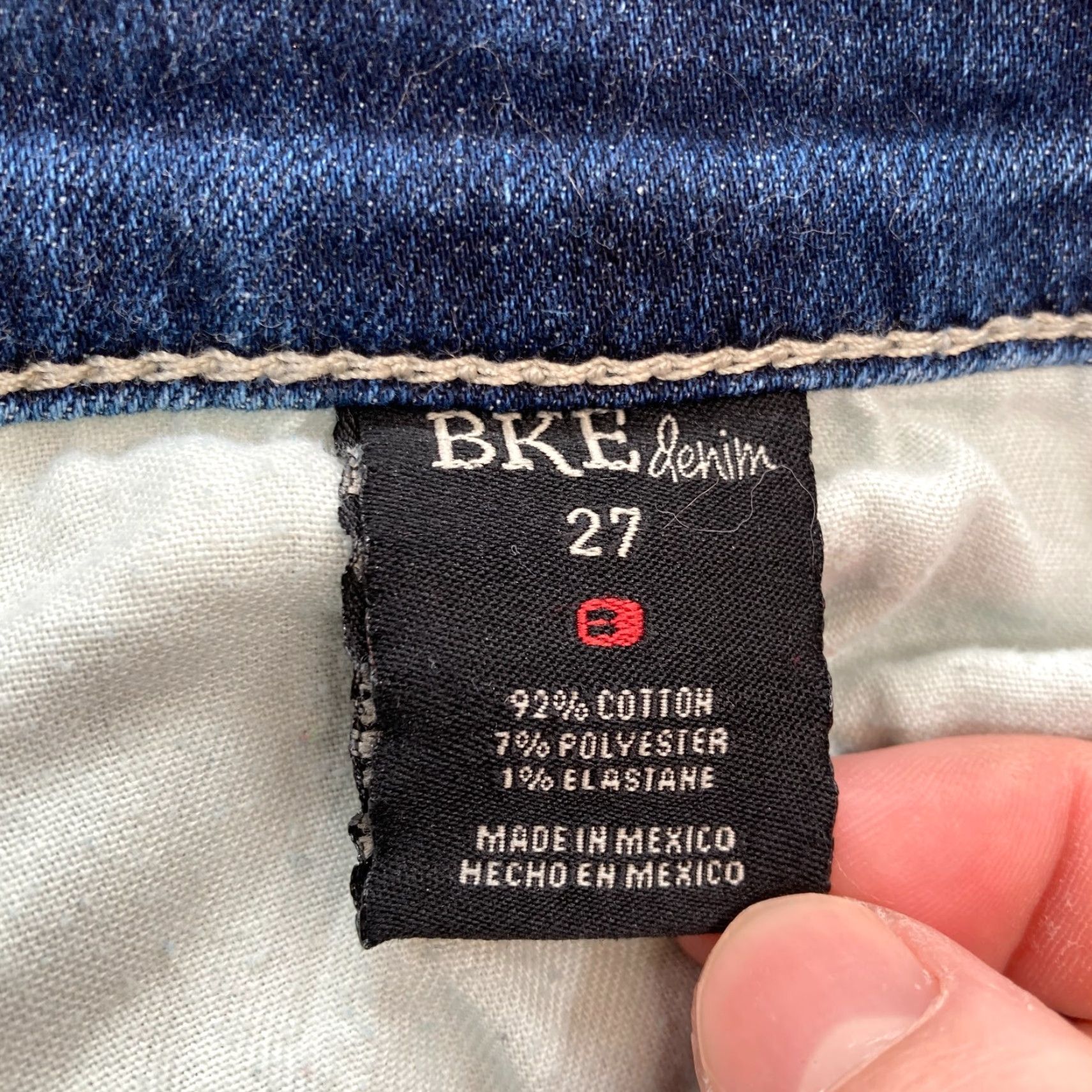 Vintage Buckle BKE Sabrina Crop Jeans Women's 27 Dark Blue Stretch Denim Low Rise Grunge Jeans Size 27" / US 4 / IT 40 - 6 Thumbnail