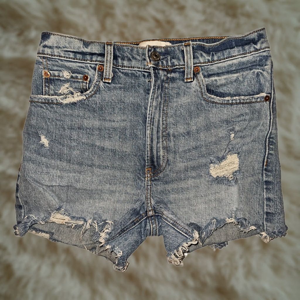 Abercrombie & Fitch Abercrombie & Fitch Jeans Shorts Womens Blue High Rise 4" Denim Cut-Off Size 26" / US 2 / IT 38 - 1 Thumbnail