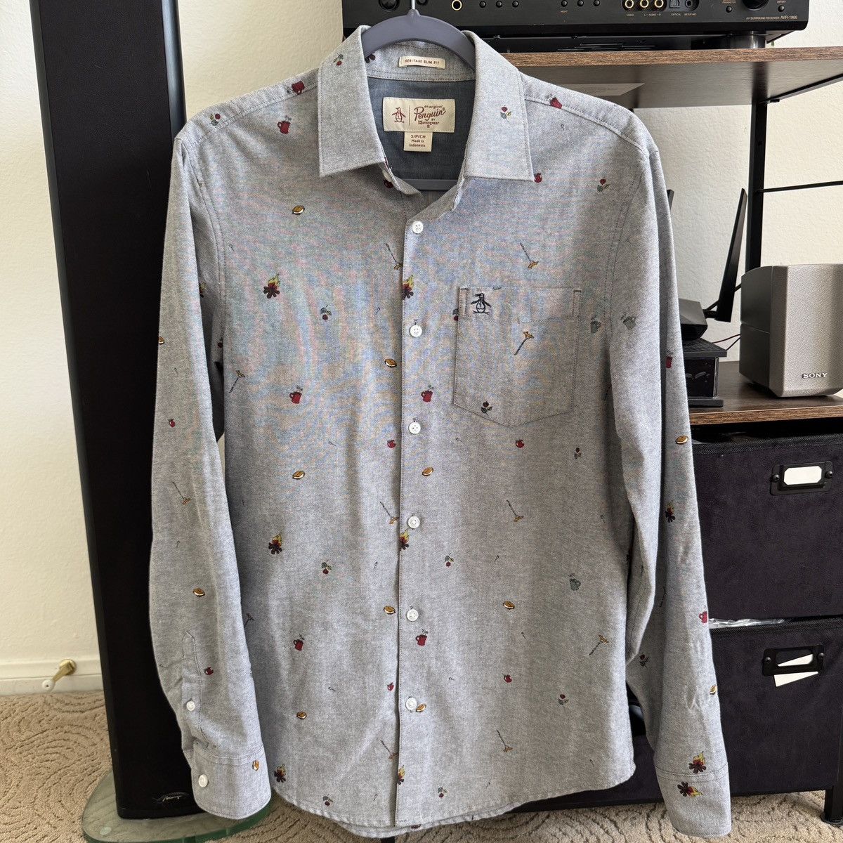 Original Penguin PENGUIN Mens Heritage Slim Fit denim long sleeve Shirt S Size US S / EU 44-46 / 1 - 1 Thumbnail