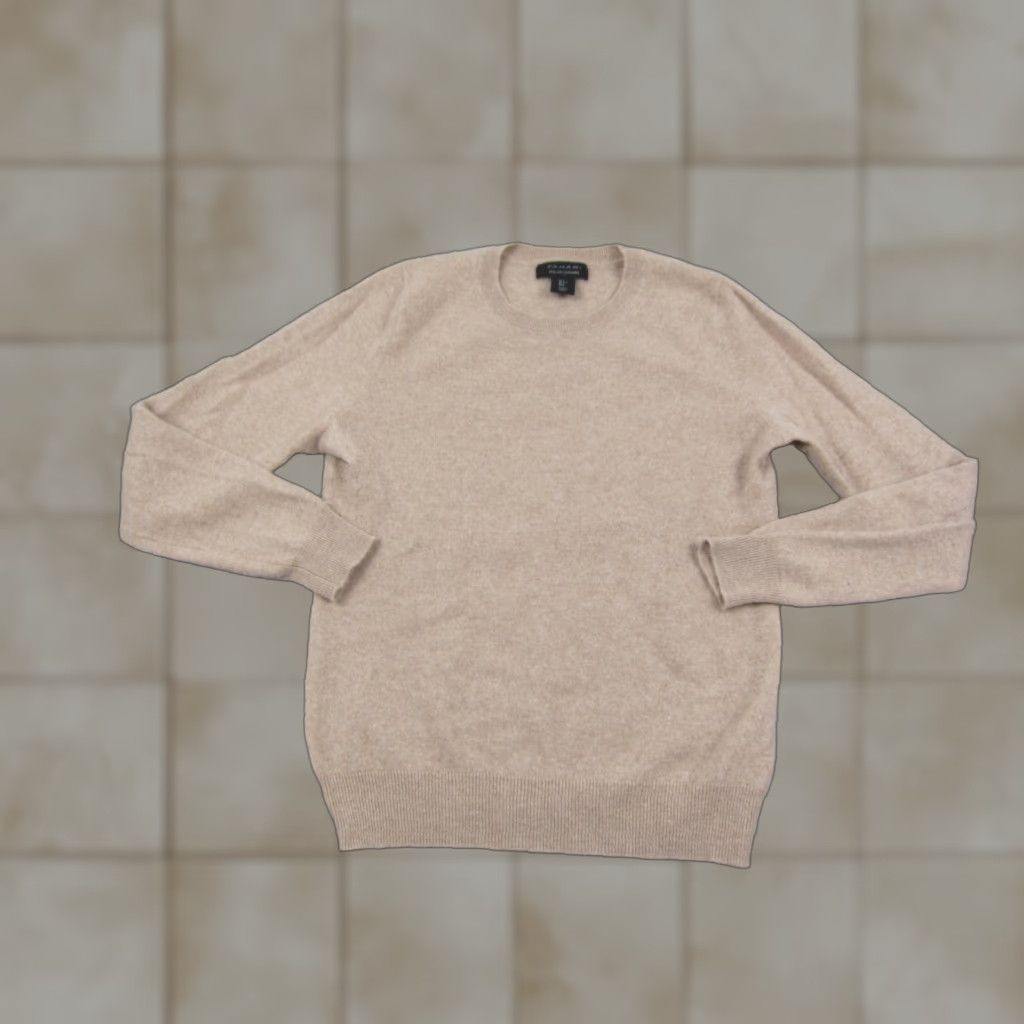 Vintage Tahari Sweater Womens Large Brown 100% Cashmere Crewneck Knit Classic Pullover 90s Style Regular Long Sleeve Casual Workwear Size L / US 10 / IT 46 - 1 Thumbnail