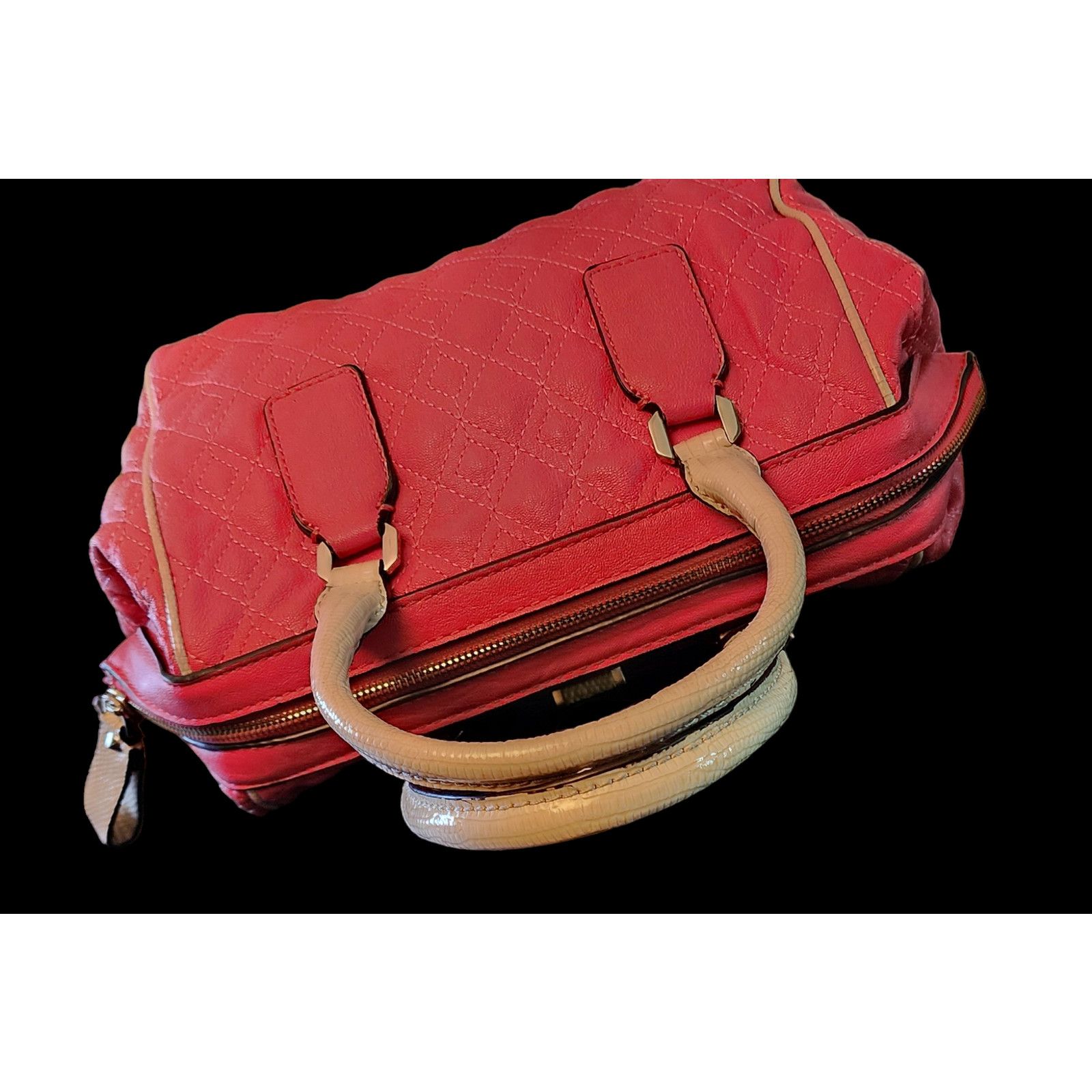 Guess Guess Passion Pink quilted bow carry-all satchel bag Size ONE SIZE - 8 Thumbnail