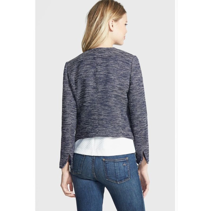 Other Chelsea28 Women's Scalloped Front Jacket in Navy - Sz M - NW Size M / US 6-8 / IT 42-44 - 5 Thumbnail