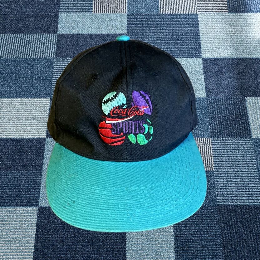Vintage VINTAGE Coca-Cola Sports SnapBack Cap Hat Men One Size Black Green 90s Soccer Basketball Snapback Adjustable Summer Spring Hats Size ONE SIZE - 1 Thumbnail