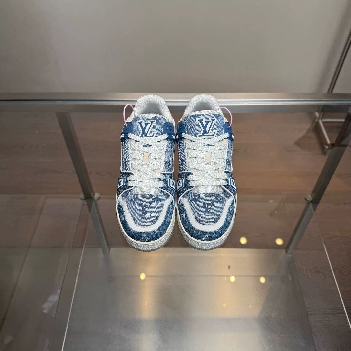 Louis Vuitton LV Trainer Blue Denim Sneakers Size US 8.5 / EU 41-42 - 5 Thumbnail