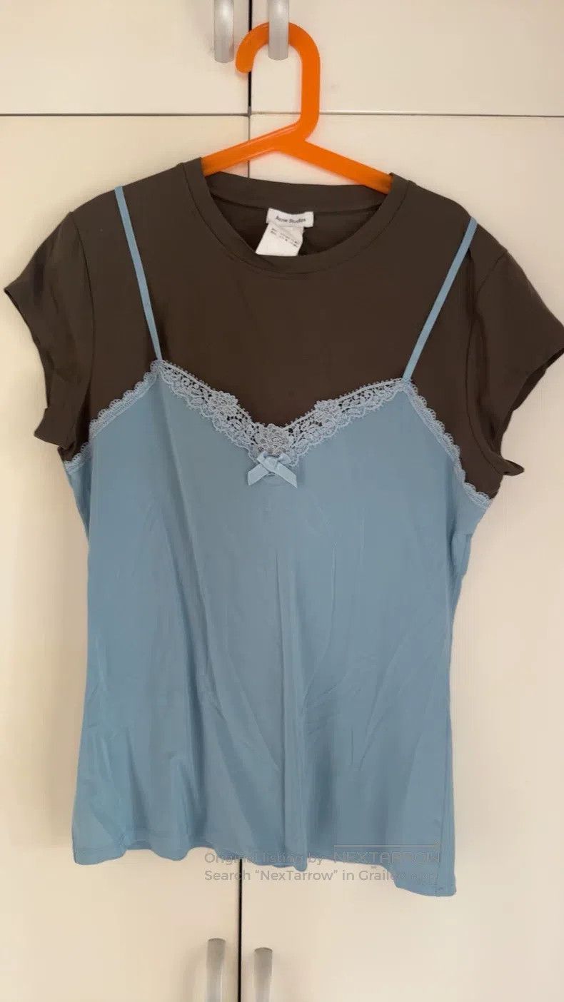 Acne Studios Acne Studios Lace bow strappy short-sleeved T-shirt top Size M / US 6-8 / IT 42-44 - 1 Thumbnail