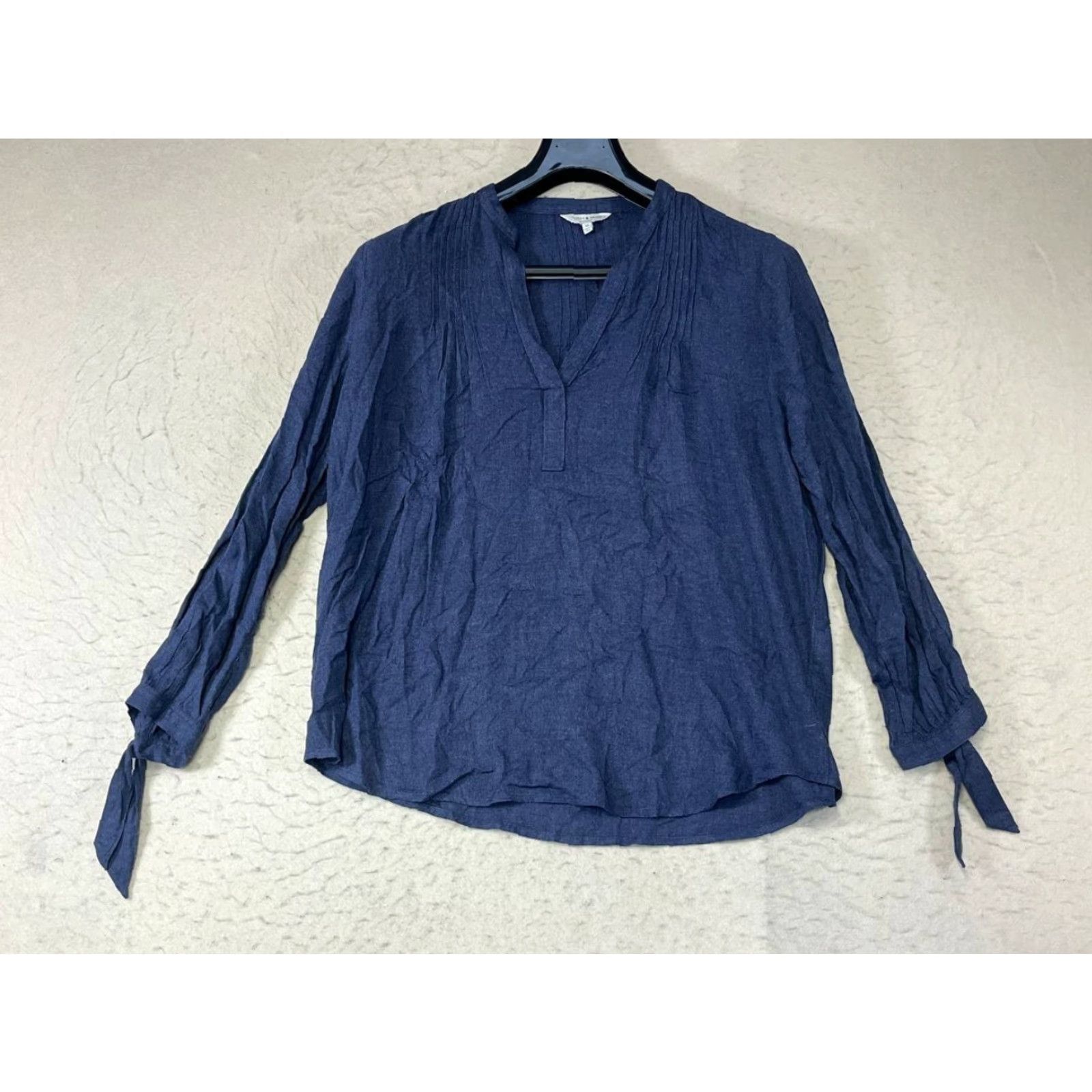 Lucky Brand Lucky Brand Blouse Shirt V-Neck Flutter Sleeve Women M Blue Bohemian Hippie Peasant casual Shirt Womens Size M / US 6-8 / IT 42-44 - 2 Thumbnail