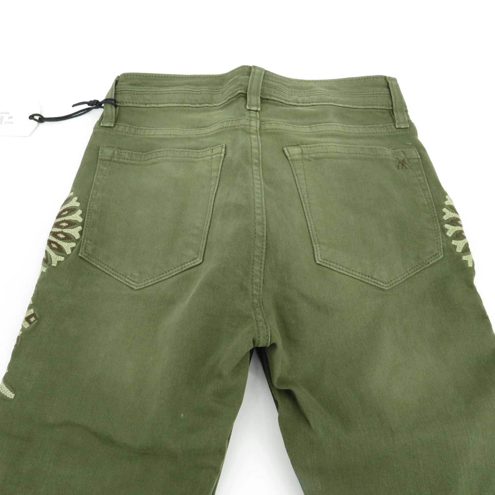 Miss Me Miss Me Vintage Womens Skinny Jeans Olive Green Embroidered Size 24" / US 00 / IT 34 - 3 Thumbnail