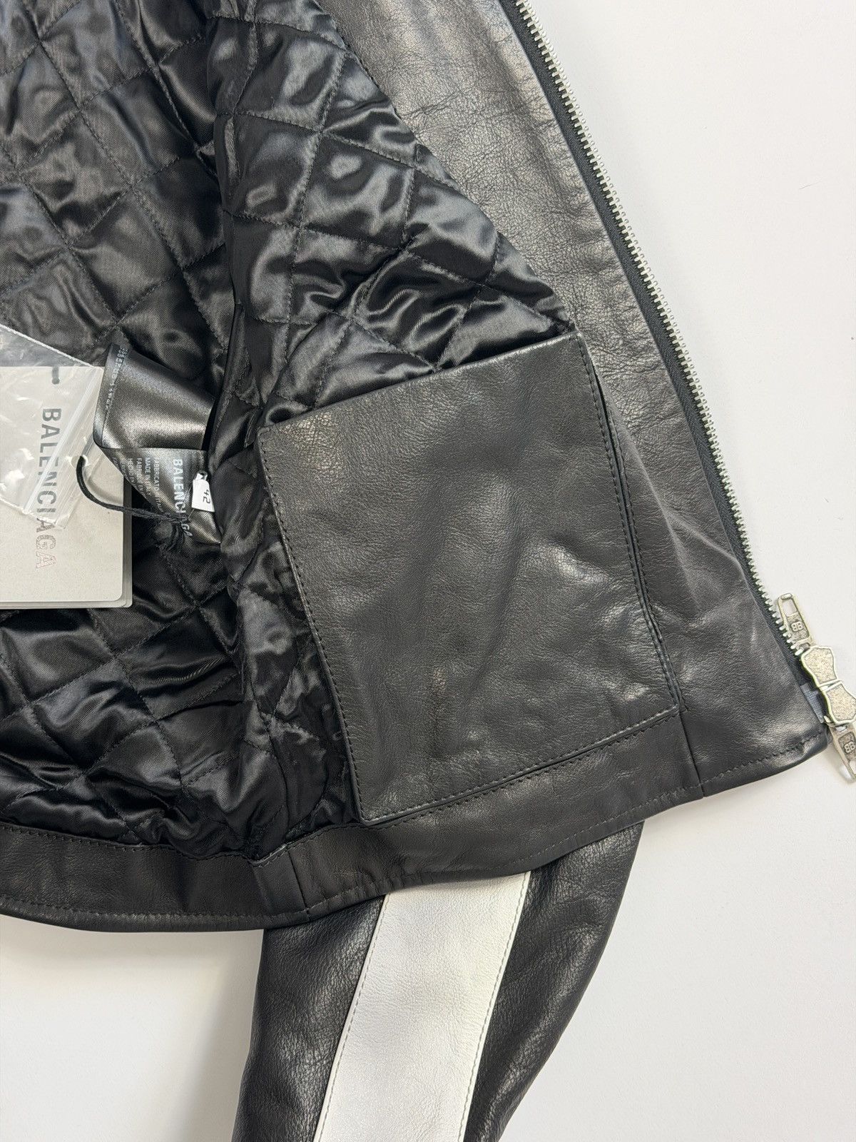 Balenciaga Balenciaga Shrunk Racer Jacket Black Leather Size M / US 6-8 / IT 42-44 - 10 Thumbnail