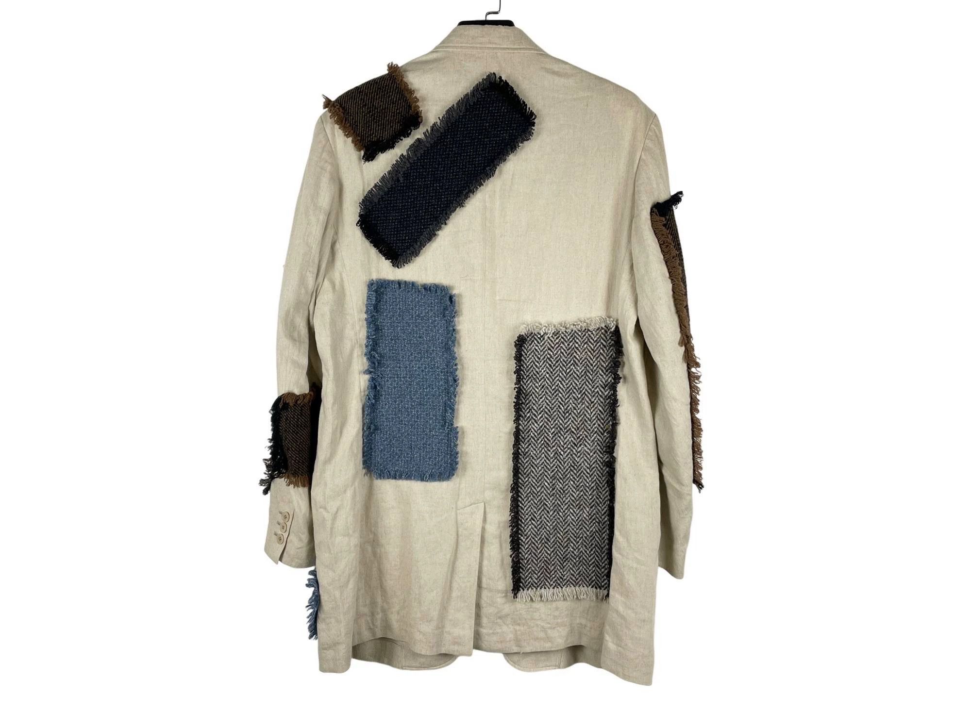 Yohji Yamamoto Yohji Yamamoto SS23 Appliqué Linen Blazer NWT Size US L / EU 52-54 / 3 - 2 Thumbnail