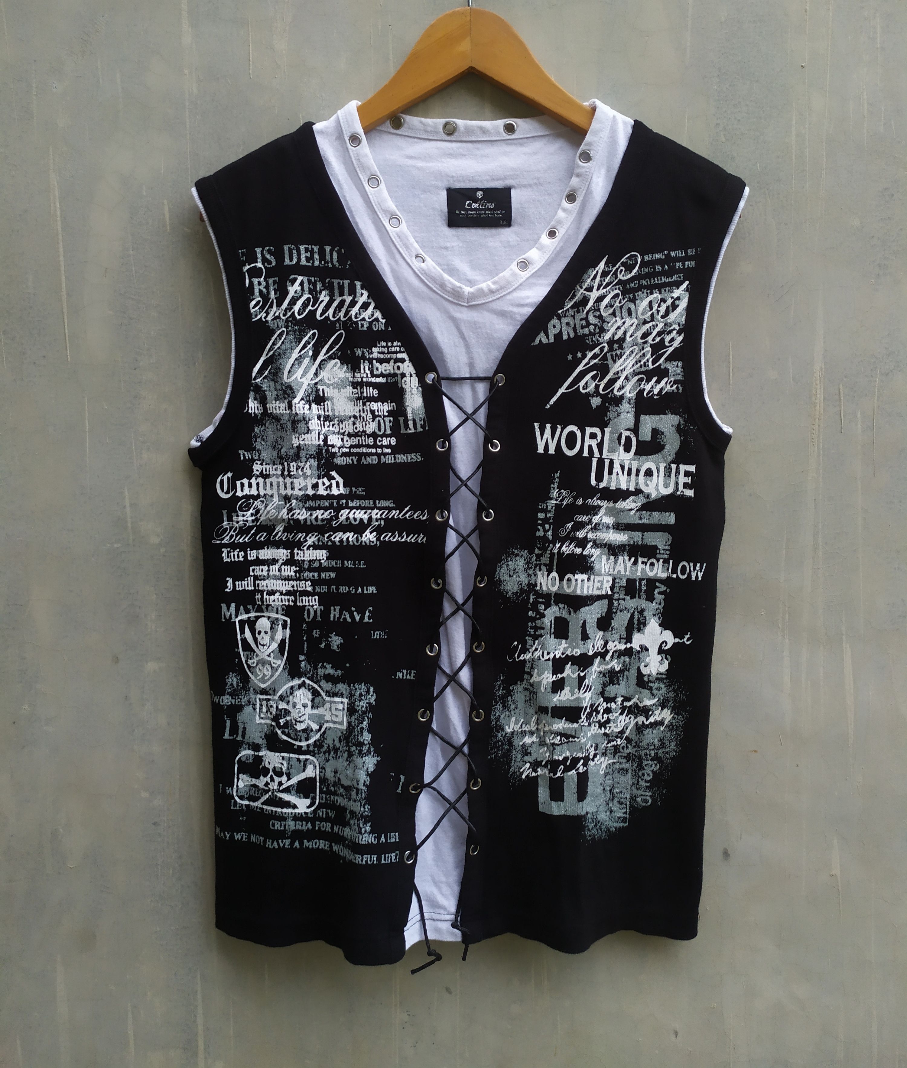 Japanese Brand Japanese Brand Collins Poem Skull Sleeveless Size US L / EU 52-54 / 3 - 1 Thumbnail
