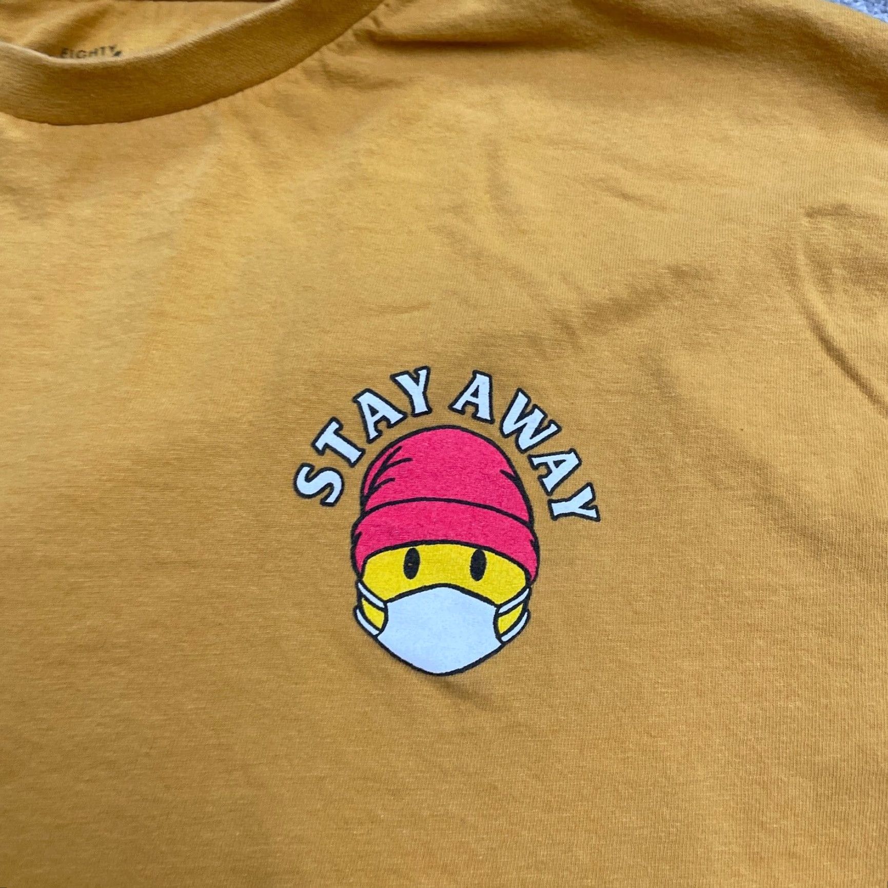 Vintage Eighty Eight Graphic T-Shirt Mens Large Yellow Socially Distant Long Sleeve Top Size L / US 10 / IT 46 - 3 Thumbnail