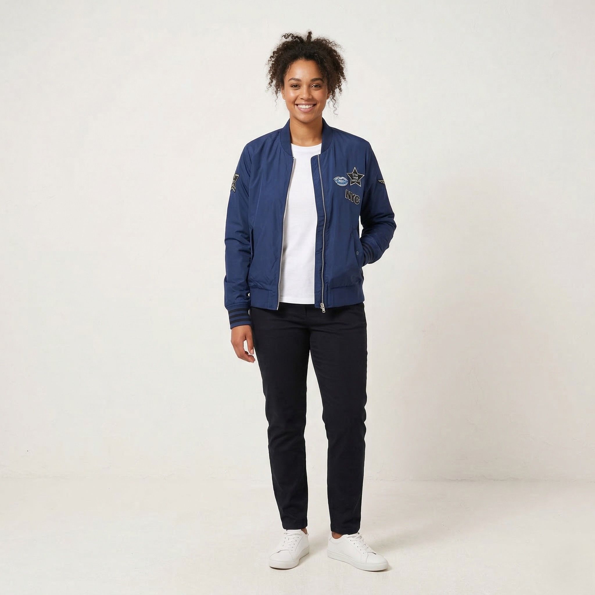 Adidas Adidas Neo Women XL Bomber Jacket Navy Lined 7514 Size XL / US 12-14 / IT 48-50 - 1 Thumbnail