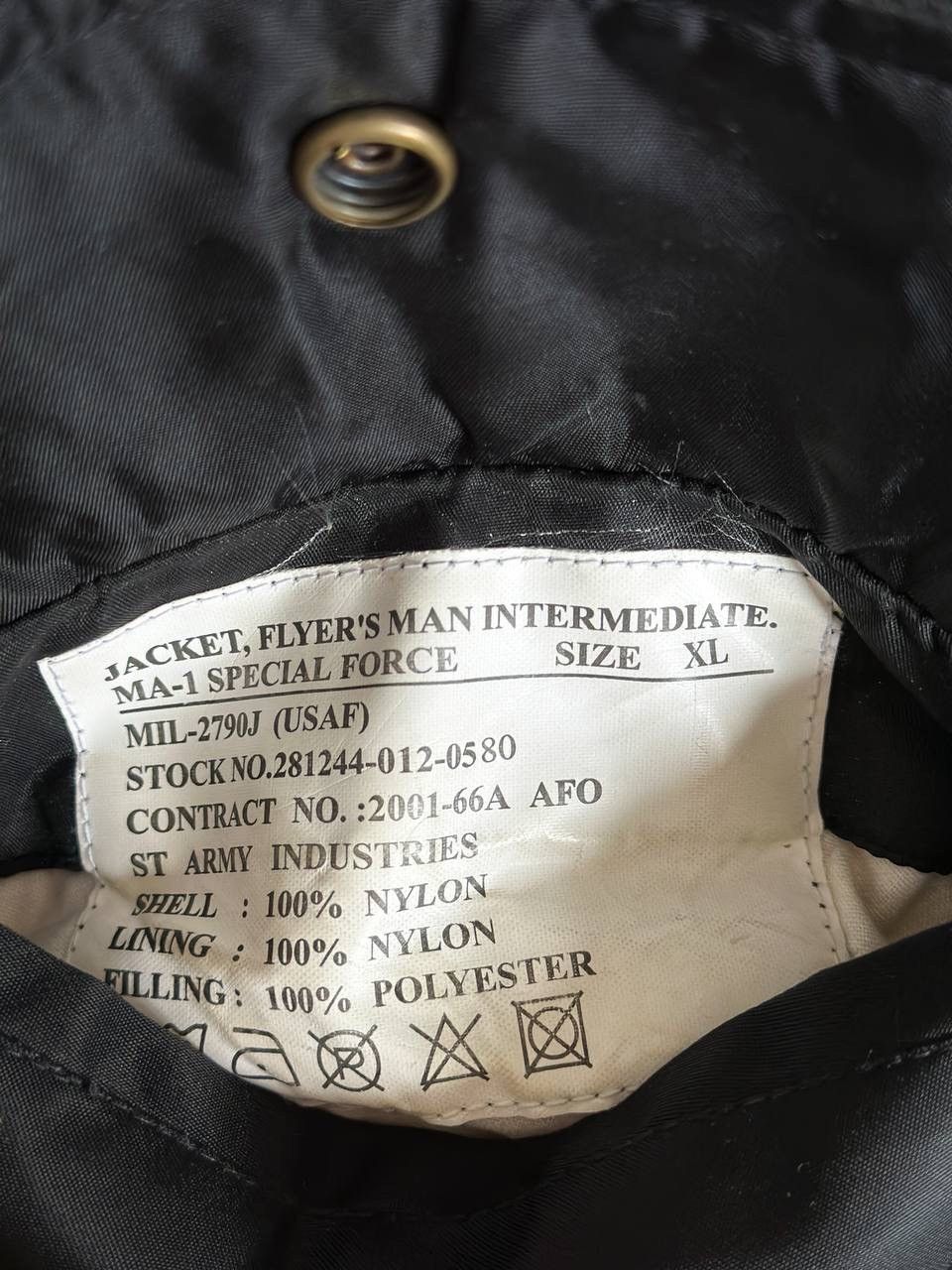Vintage VTG Flyers Intermediate MA-1 Bomber Jacket Men XLarge Black Size US XL / EU 56 / 4 - 7 Thumbnail