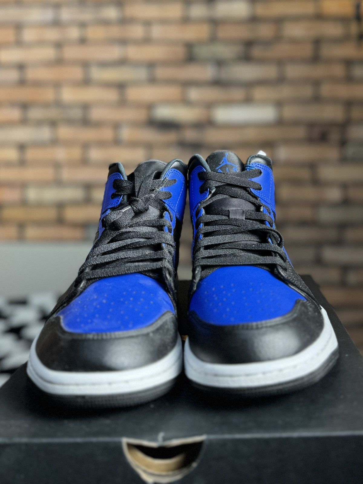 Jordan Brand AIR JORDAN 1 MID BLUE ROYAL BLACK Size US 9.5 / EU 42-43 - 2 Thumbnail