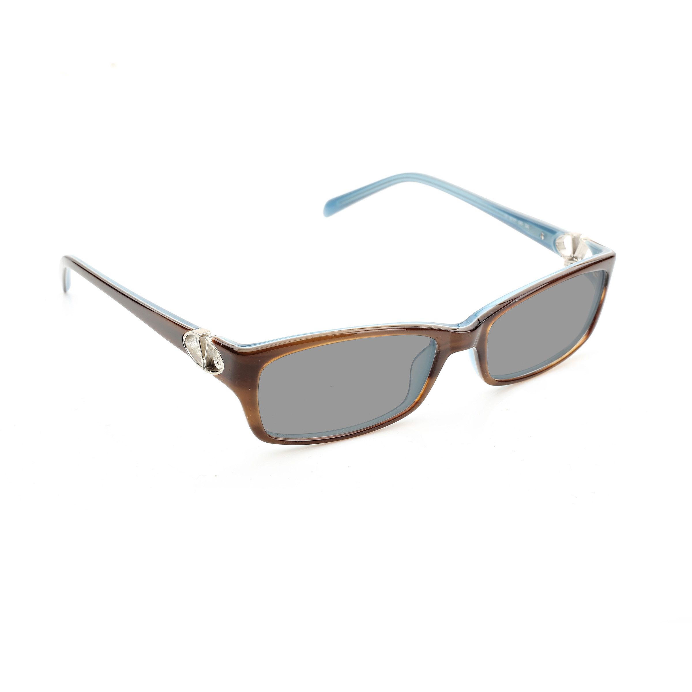 Valentino Valentino '00s Signature Brown & Blue Plastic Sunglasses Size ONE SIZE - 2 Thumbnail